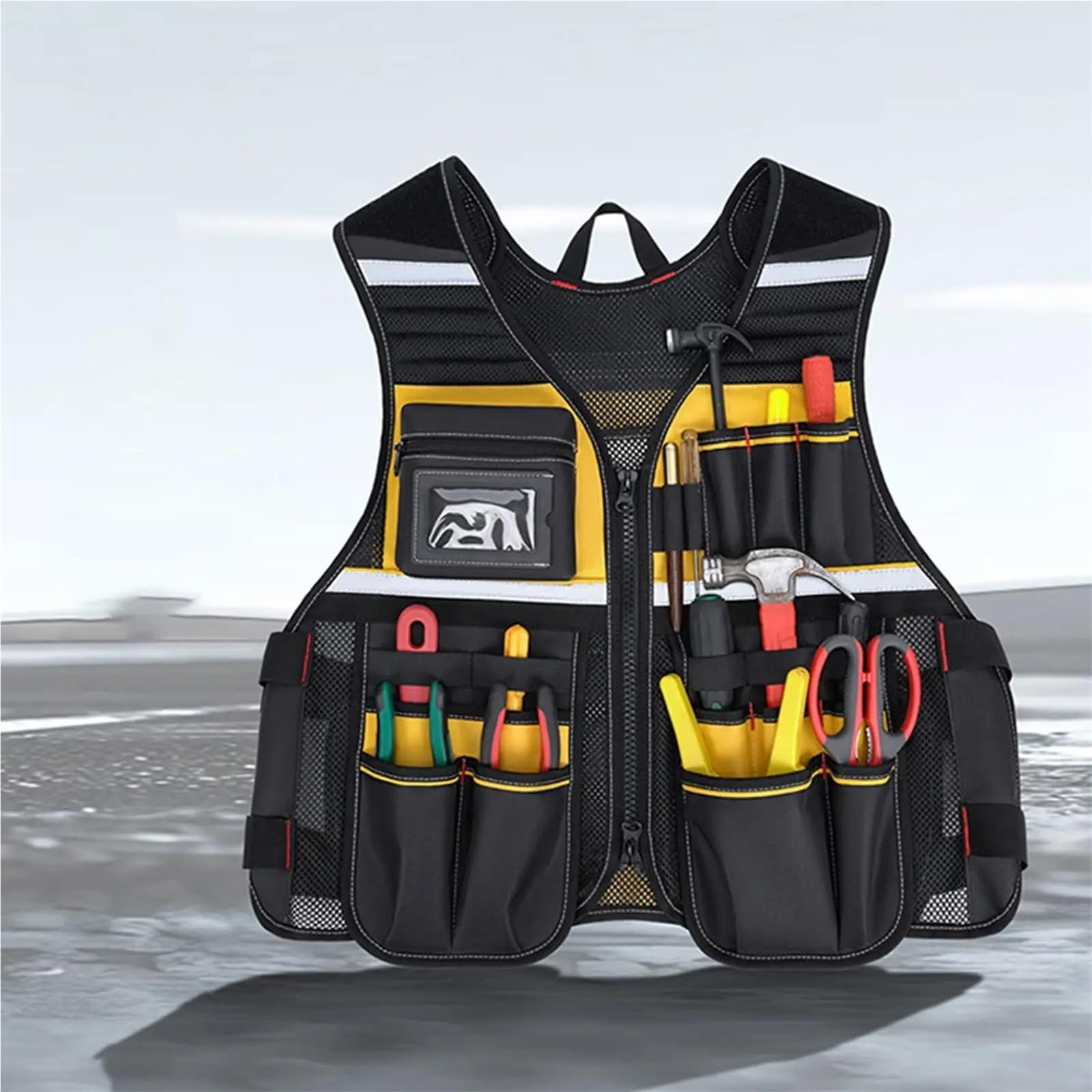 Chaleco de Herramientas Vest For Work Multi-Pocket Safety Organizer Tool Belt Carpenter Electrician Construction