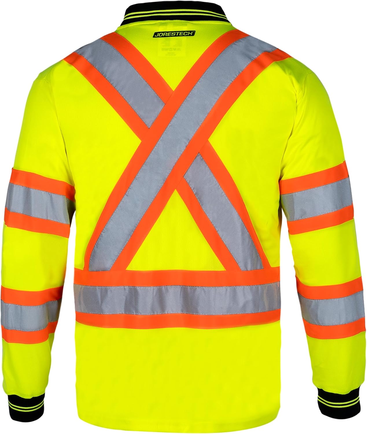 JORESTECH Hi-Vis X-Back Reflective Two-Tone Safety Long Sleeve Polo Shirt