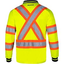 JORESTECH Hi-Vis X-Back Reflective Two-Tone Safety Long Sleeve Polo Shirt