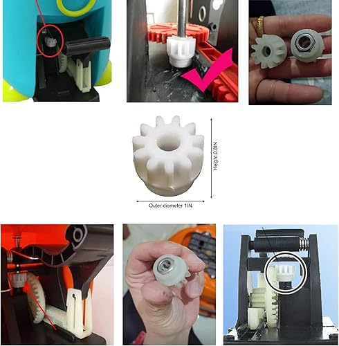 Miniatura 5 de NentMent Paquete de 2 engranajes de transmisión unidireccional para cubo giratorio de fregona, accesorios de embrague con rodamiento hexagonal,