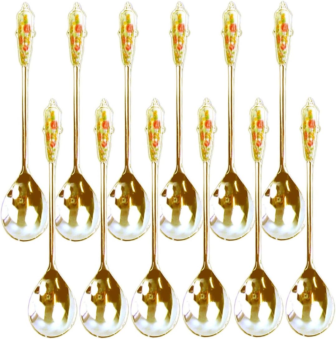 Nagao Natasha Coffee Spoon, Gold, Set of 12, Made in Japan