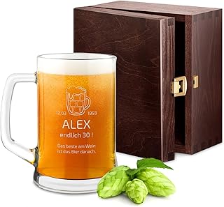 Maverton Bierkrug mit Gravur - 500 ml - Geschenk zum Geburtstag für Herren - Geschenkidee für Bierfreunde - personalisiert - Geburtstagskind