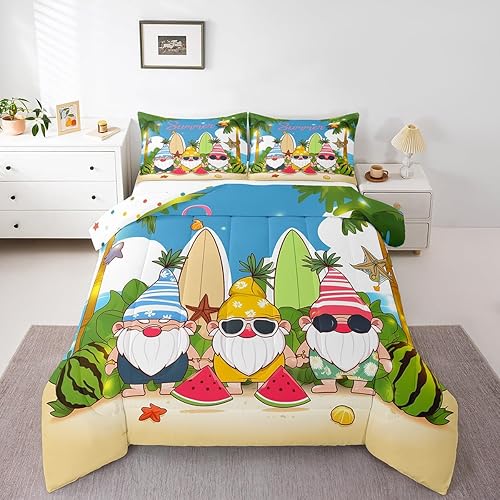 Miniatura 9 de Juego de edredón de olas oceánicas, tamaño Queen, juego de ropa de cama náutica retro con brújula de faro para mujeres, hombres y niños, decoración