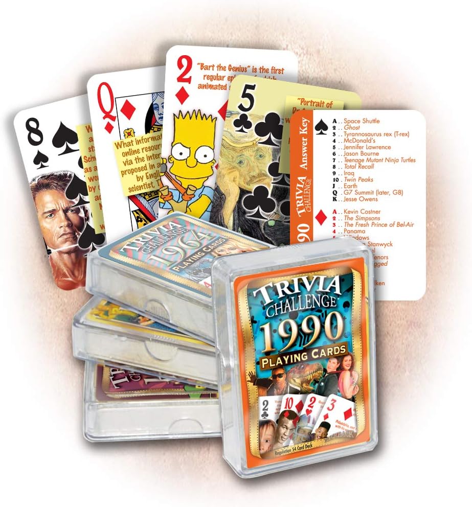 Flickback 1990 Trivia Playing Cards for Birthday or Anniversary