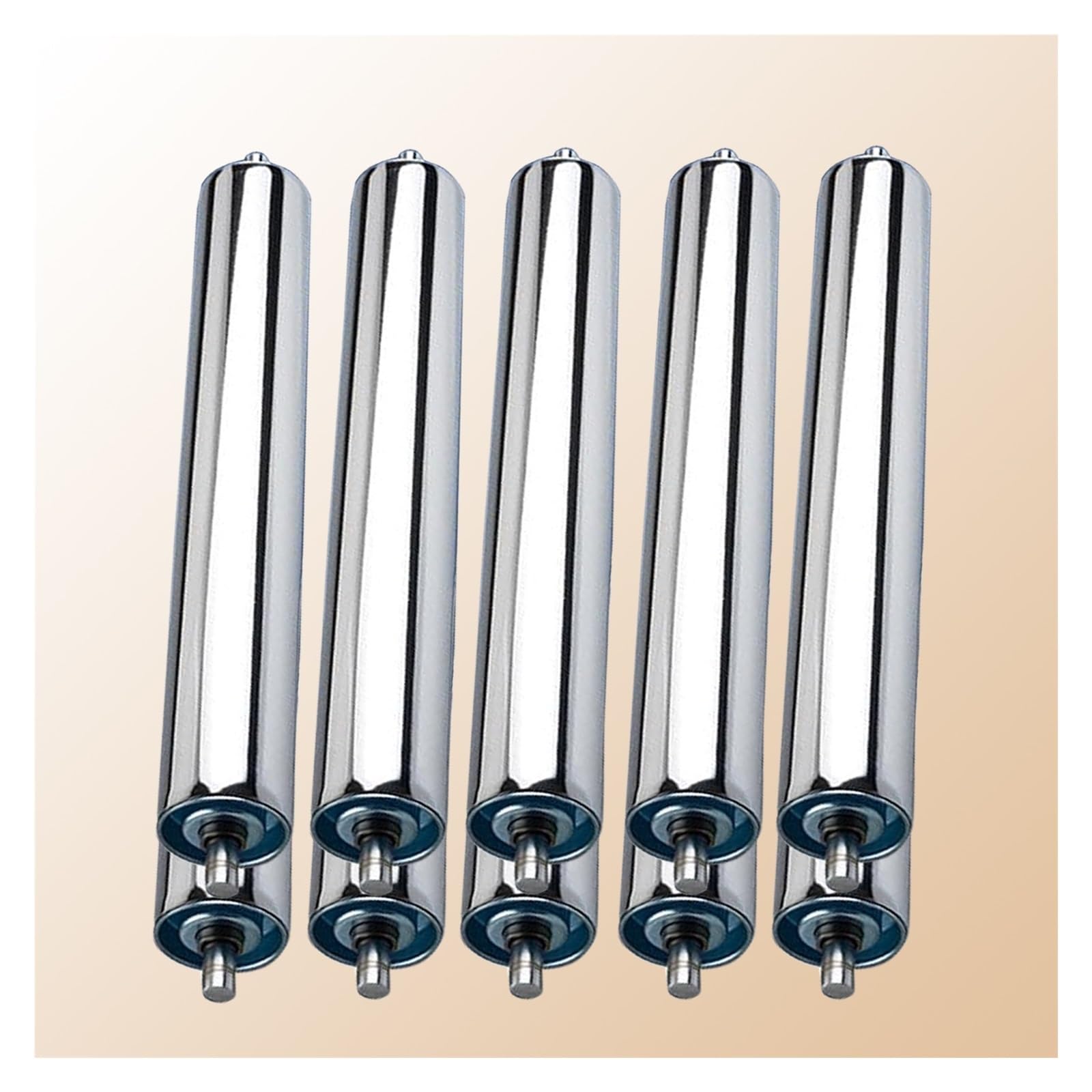 Lot de 10 rouleaux de convoyeur en acier inoxydable – 60 mm, 50 mm, 38 mm, 32 mm, 25 mm de diamètre – Rouleaux d'alimentation pour projets mobiles et applications industrielles