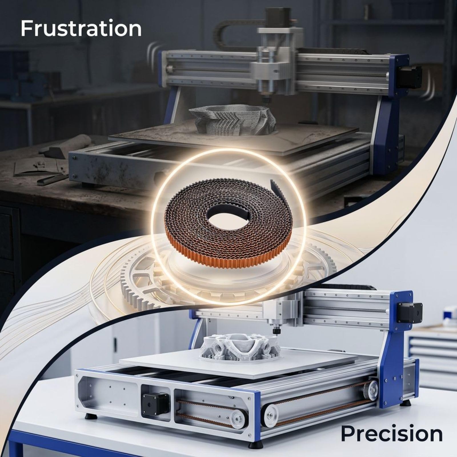 GT2 Zahnriemen für 3D-Drucker, 10 m x 10 mm offener Synchronriemen aus Gummi mit Nylonzähnen, 2GT-Zahnprofil, rutscharm, korrosionsbeständig, Antriebsriemen für 3D-Drucker und CNC-Maschinen