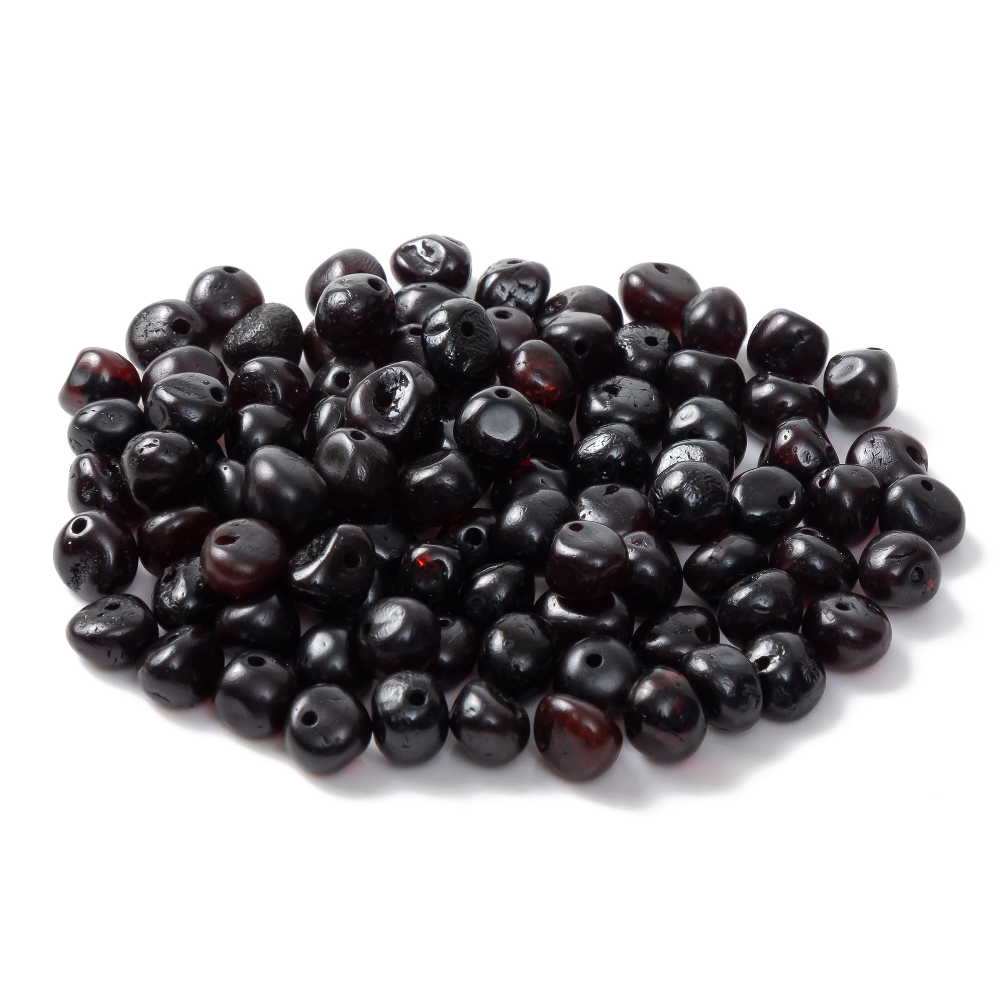 Baltic Amber Loose Bead with drilled Hole(3 Grams) - Polished Cherry(6-8 mm)