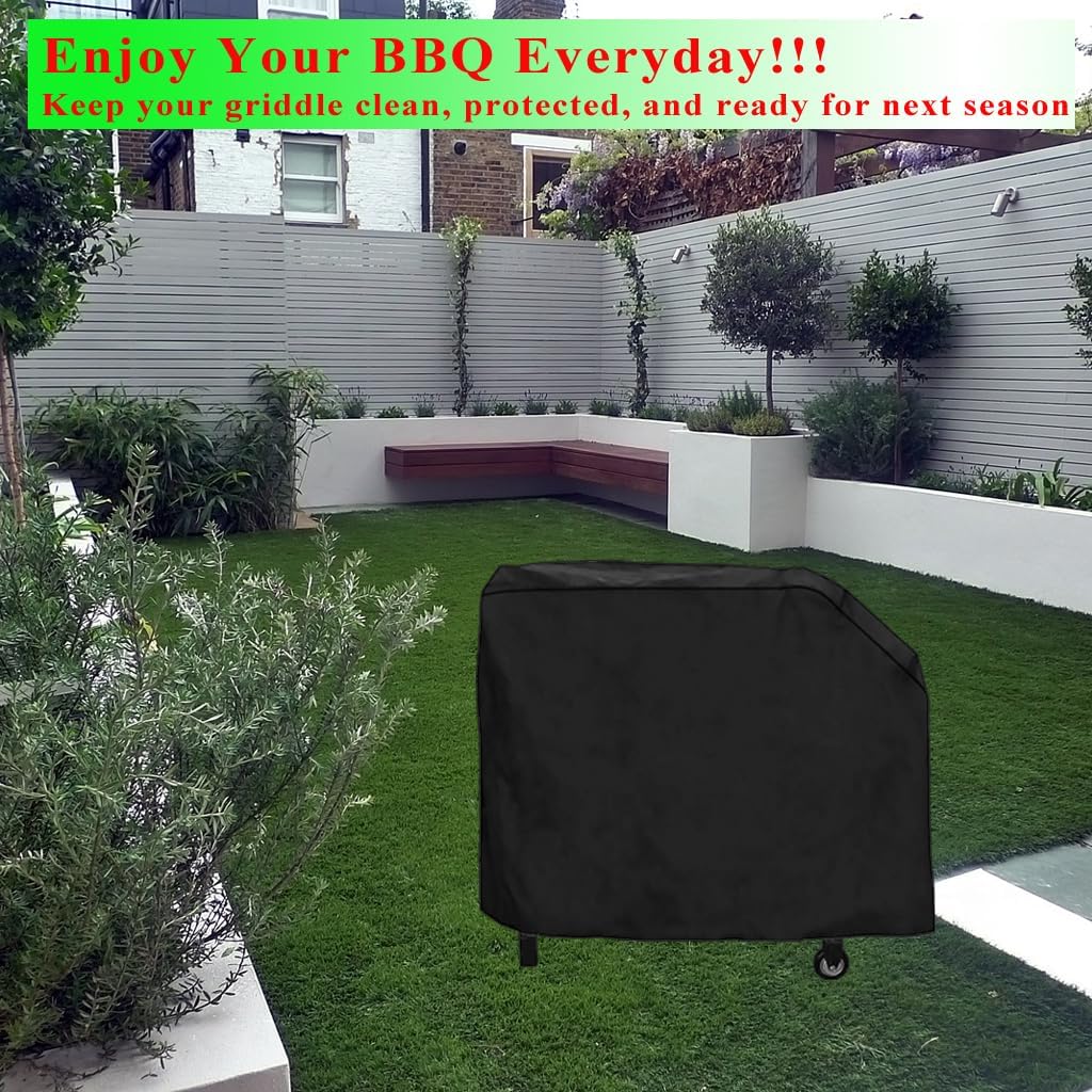 Grill Cover for Blackstone Duo 17 Griddle and Grill Combo, 600D Heavy Duty Waterproof Griddle Cover for Blackstone Model 1819 Grill Griddle Combo Black