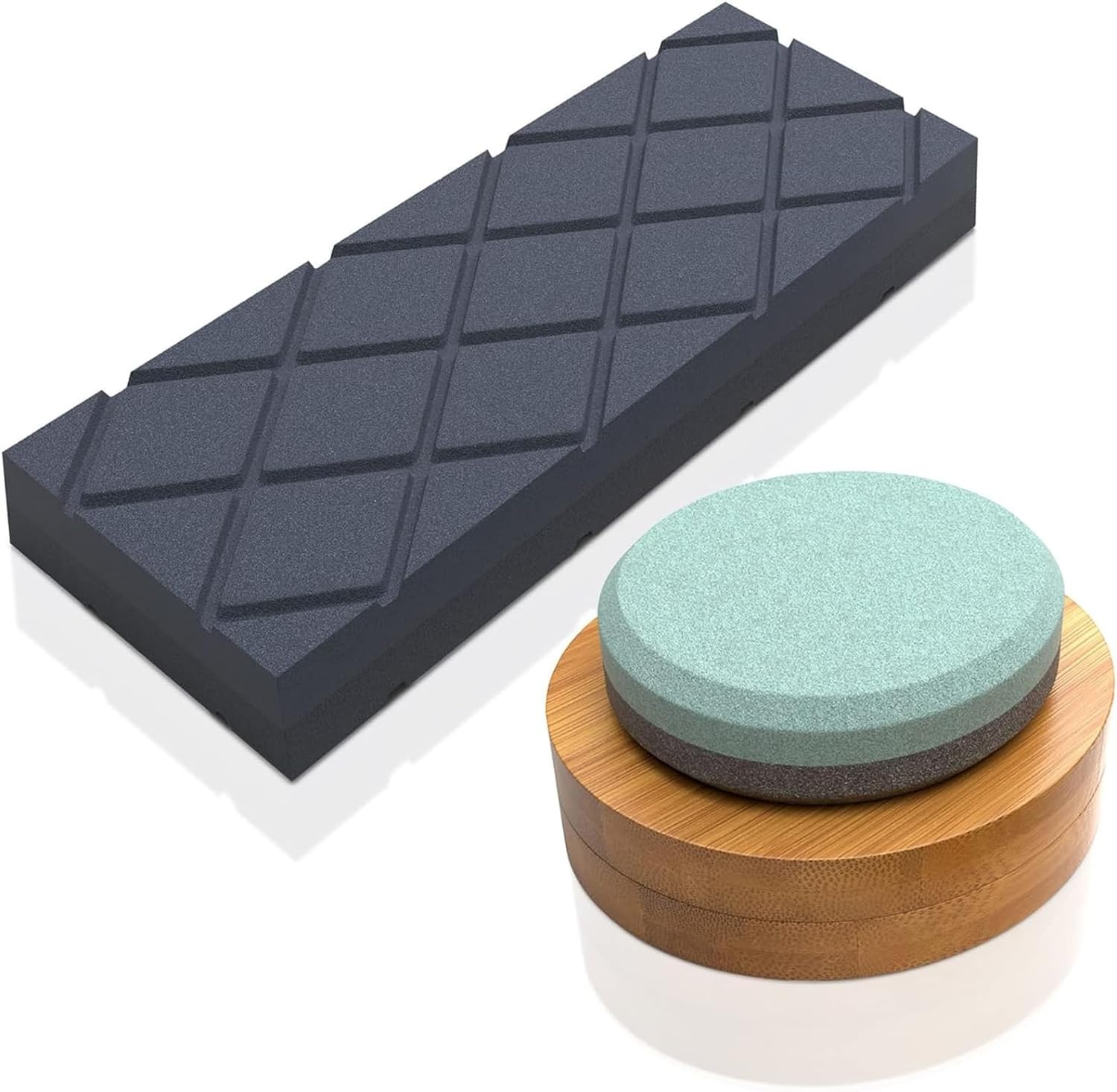 Sharp Pebble Puck/Disk - Axe/Hatchet Large Sharpening Stone- Whetstone Blade & Tool Sharpener with Sharp Pebble Large Flattening Stone- Dual Grit Coarse/Fine Sharpening Stones Flattener