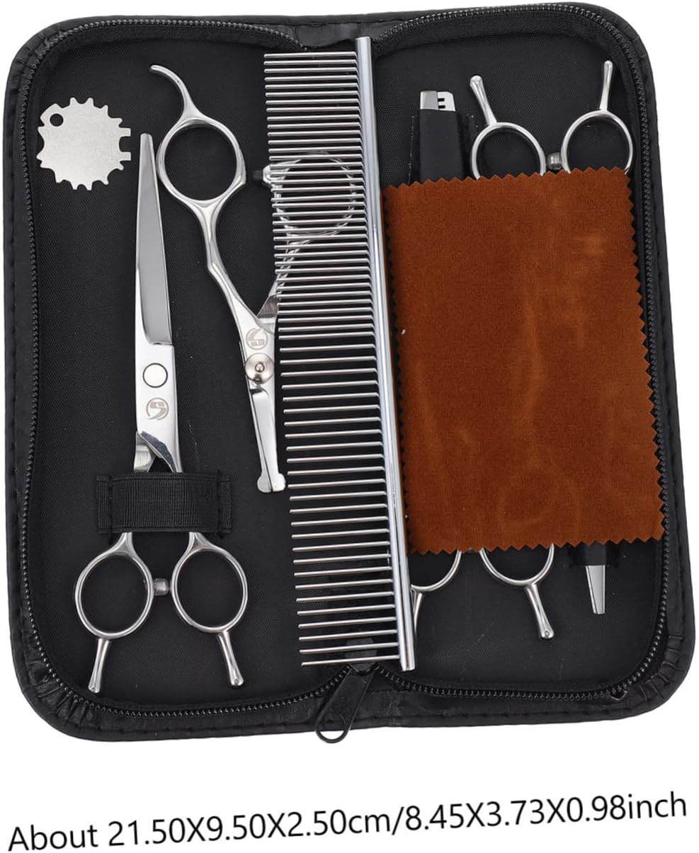 VICASKY 1 Set Professional Dog Grooming Scissors Kit Pet Hair Cutting Shears for Dogs and Cats for Home Grooming and Pet Salons