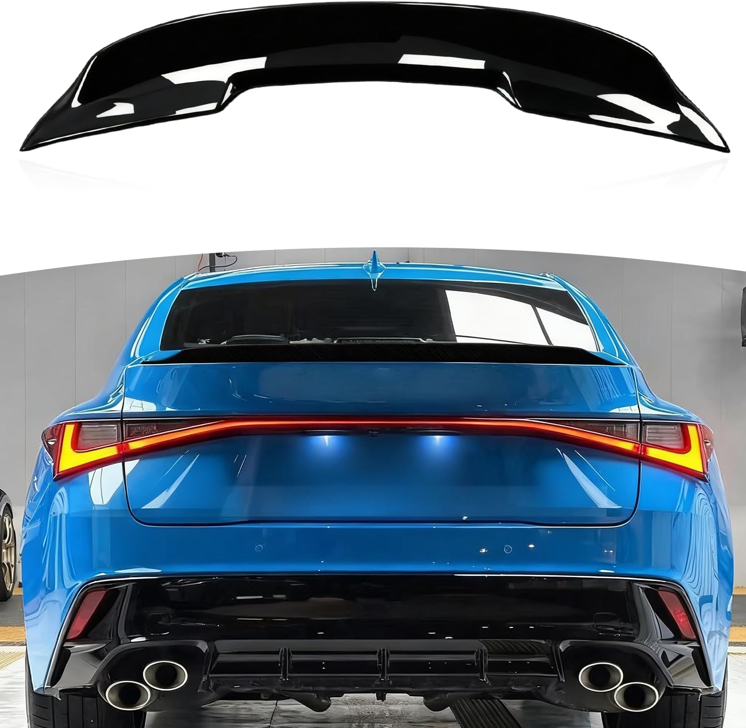 Rear Trunk Wing Spoiler for Lexus IS300 IS350 IS500 2021-2025 Models, Rear Trunk Lip Spoiler Exterior Accessories Body Kit (Gloss Black)