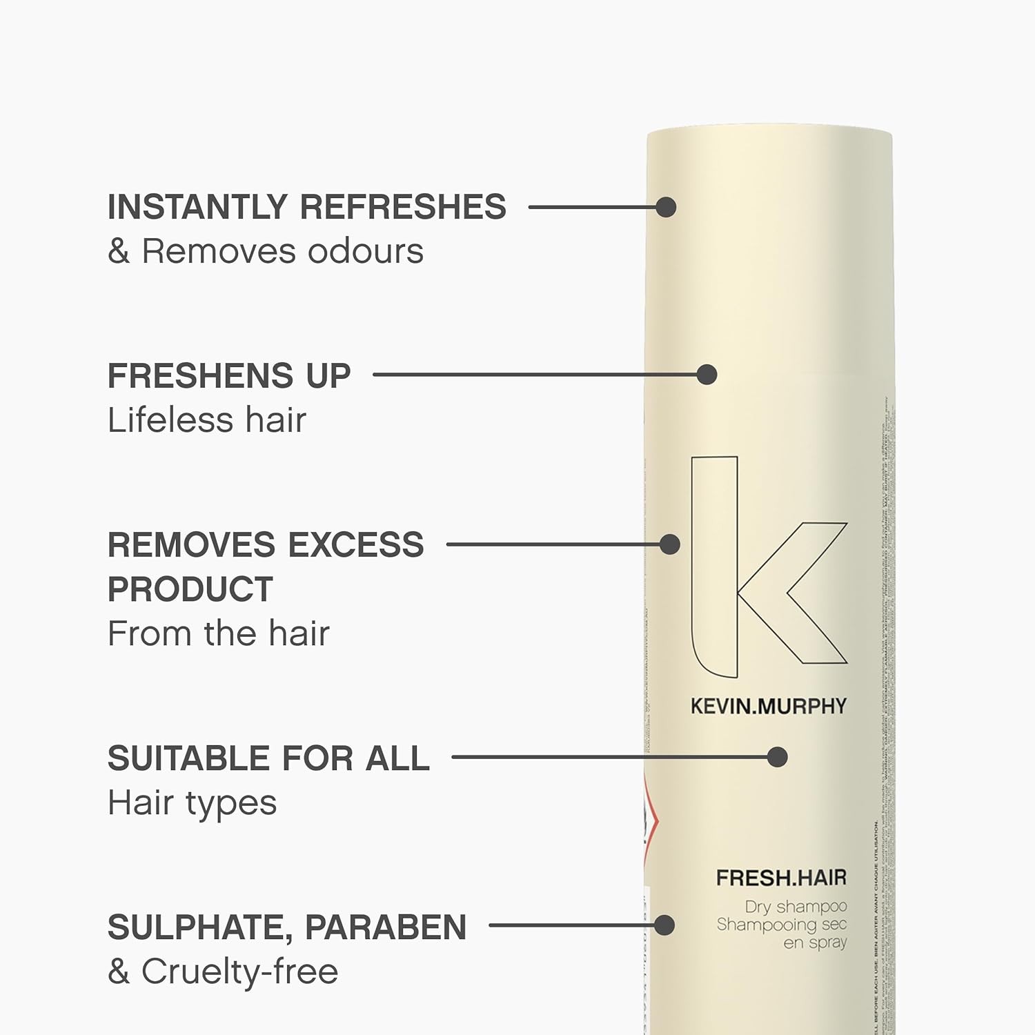KEVIN.MURPHY FRESH.HAIR - Dry Shampoo Spray - For All Hair Types - Fresh Hair - Sulphate-Free - Hair Care - 250 mL / 8.4 oz