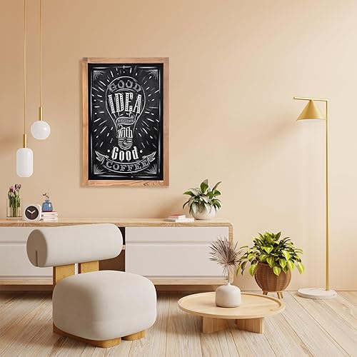 Miniatura 8 de Pizarra magnética pequeña para pared con marco de madera rústica, pizarra decorativa para niños, pizarra colgante para el hogar, oficina,