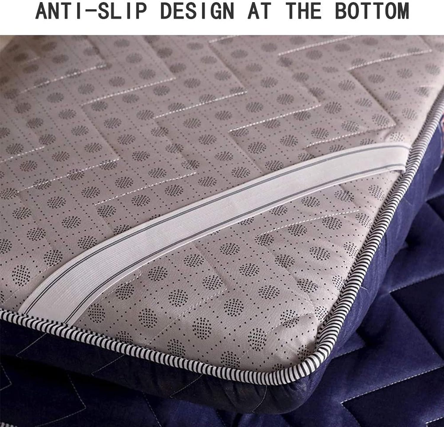 Japanese Futon Mattress Foldable Tatami Mat 5.5cm Thick Moisture Proof Washed Cotton Floor Sleeping Pad for Adults Portable Guest Bed Camping Soft Non Slip All Seasons Breathable
