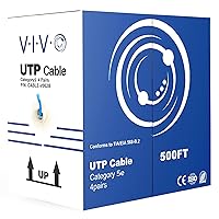 Vista 10 de VIVO Cable Cat5e a granel de 1,000 pies, cable Ethernet CCA, 24 AWG, caja de extracción UTP, red LAN, azul, CABLE-V001B