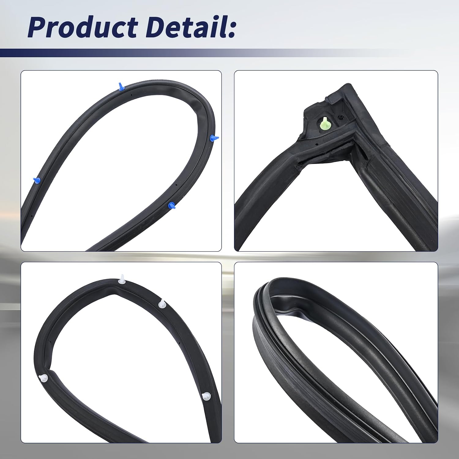 4PCS Front Rear Door Rubber Seals Weatherstrip Compatible with Honda CR-V 2007-2011 Replace 72310-SWA-A01 72350-SWA-A01 72810-SWA-A01 72850-SWA-A01 Car Door Seal Strip Edge Protector Trim