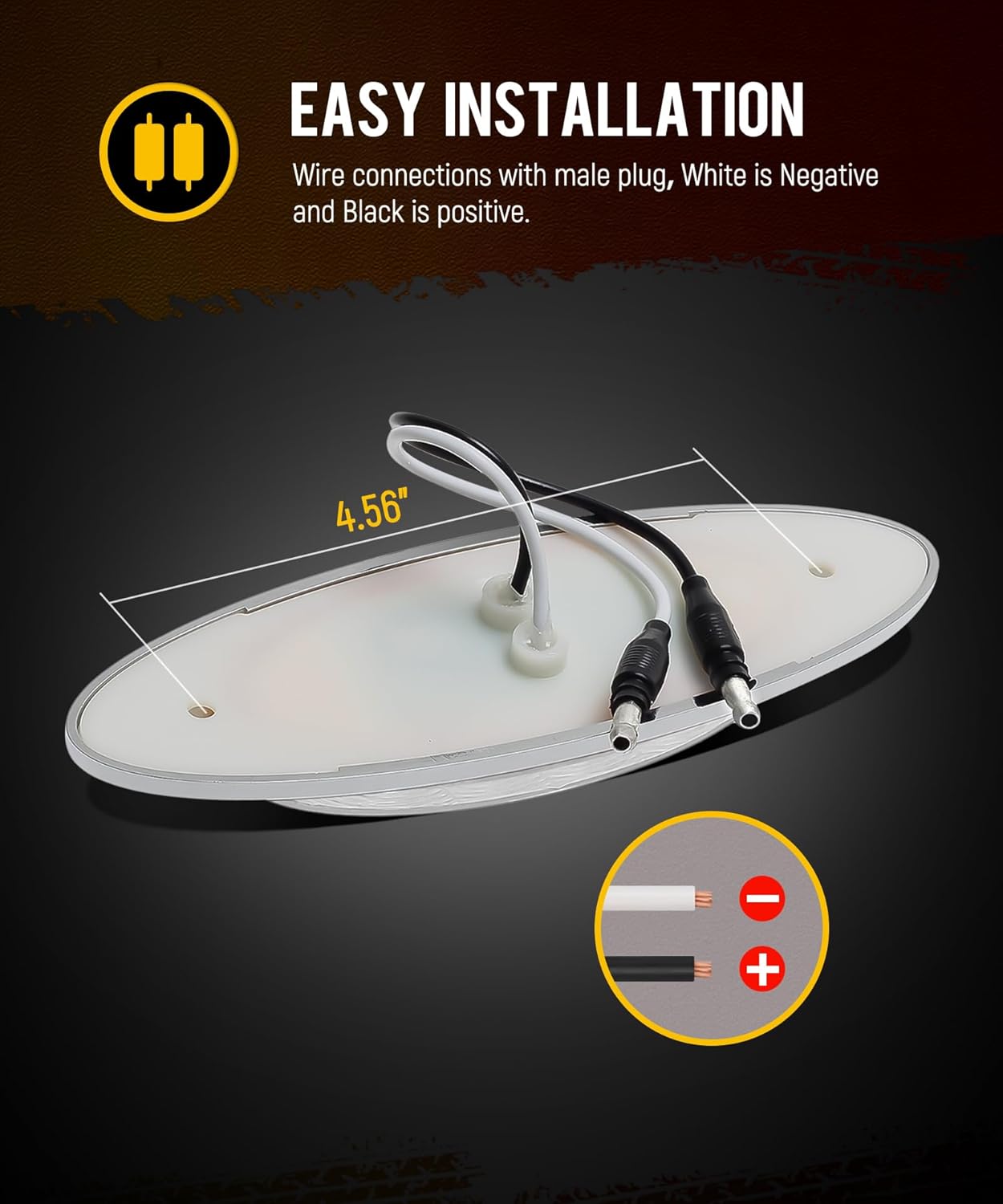 Partsam 10pcs 6.5" LED Marker Lights [DOT Approved], Oval Amber 16 LED Side Marker Clearance Lights with Chrome Bezel, Ultra Thin Panelite Light Replacement for Trucks Peterbilt Kenworth Freightliner