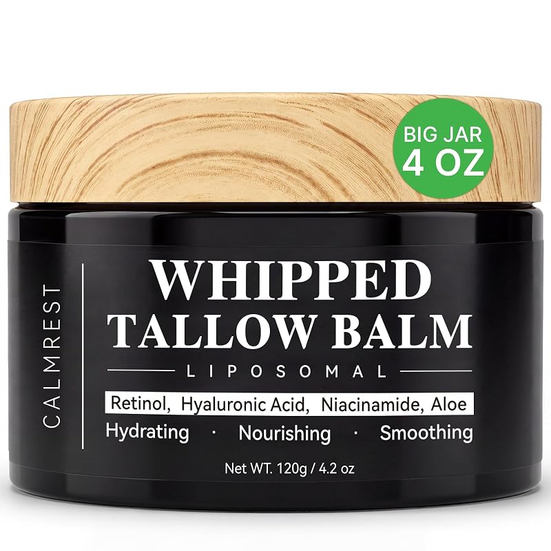 CalmRest Hidratante facial em bálsamo com sebo bovino, retinol e ácido hialurônico, 120 g