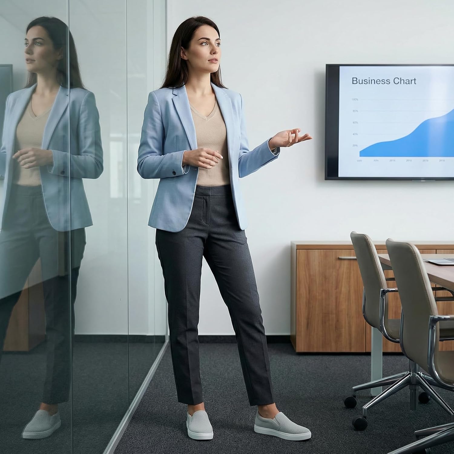 STQ Slip On Shoes for Women Comfort Fall Loafers Soft Business Casual Sneakers - Image 2