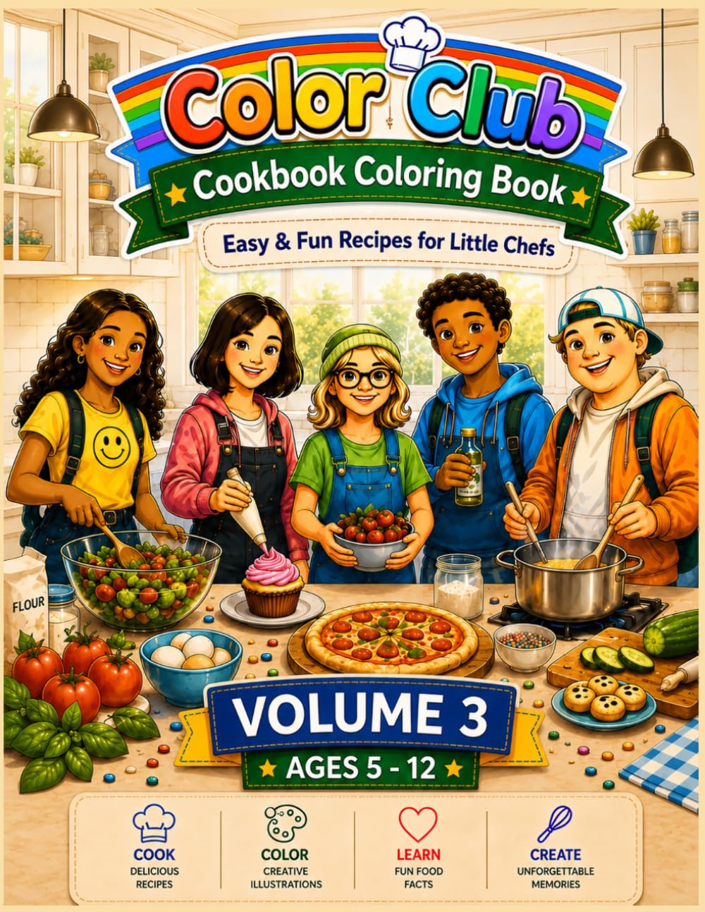Color Club: Cook Coloring Book: Easy & Fun Recipes for Little Chefs - Volume 3