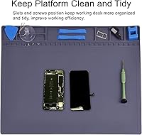 Vista 3 de Alfombrilla antiestática ESD segura para electrónicos, incluye pulsera ESD y cable de conexión a tierra, alfombrilla de reparación de soldadura