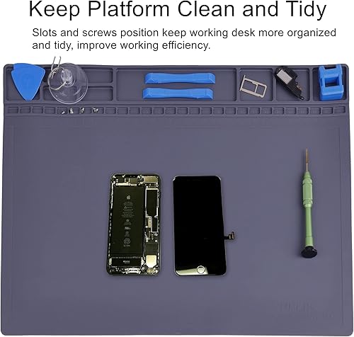 Miniatura 3 de Alfombrilla antiestática ESD segura para electrónicos, incluye pulsera ESD y cable de conexión a tierra, alfombrilla de reparación de soldadura de