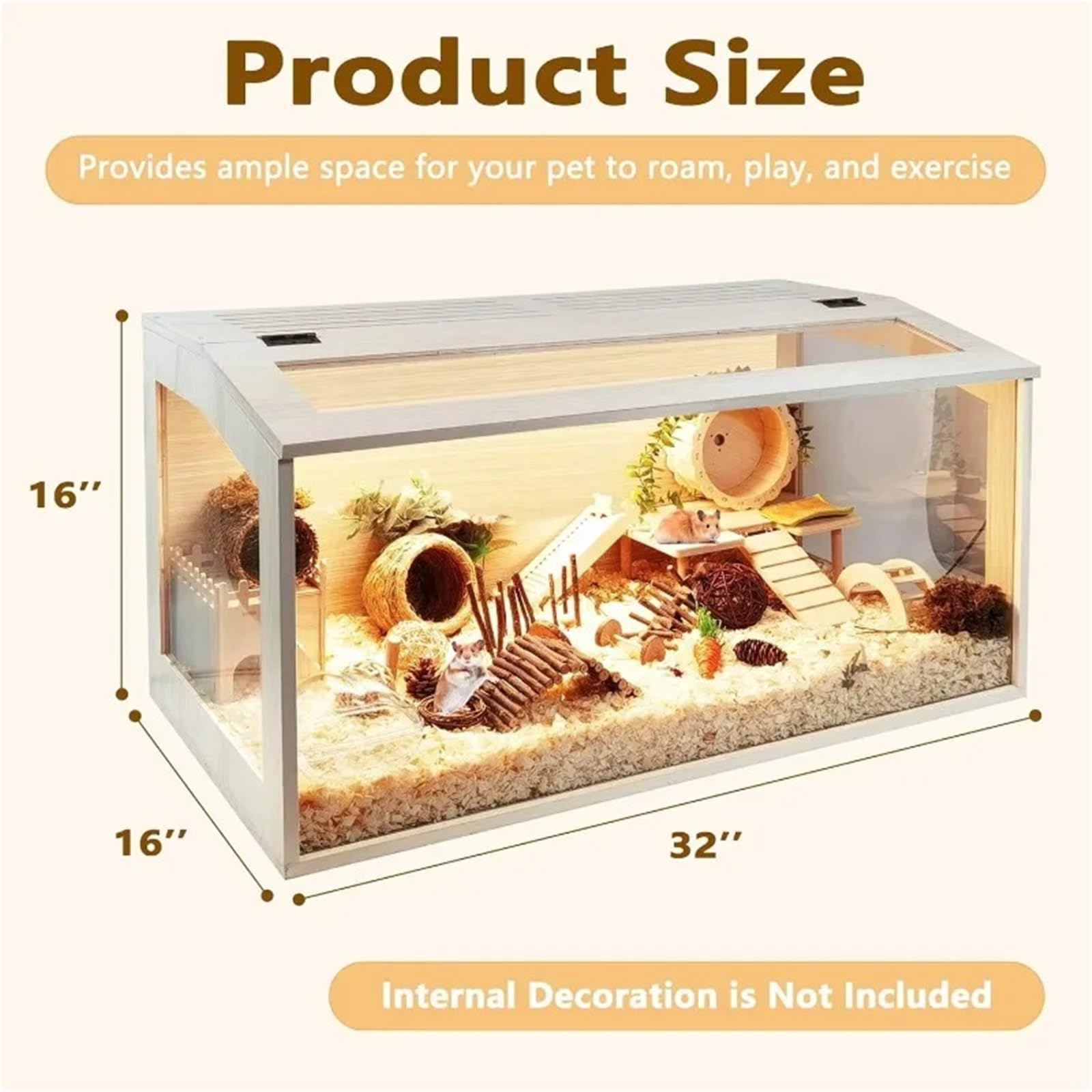 Hamsterkäfig Große Meerschweinchen-Chinchilla-Hamster-Lebensräume, vollständig transparente Kleintierkäfige for den Hausbau von Hamstern