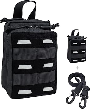 Tactical Pouch Water-Resistant Molle Multi Functional EDC Tool Compact Bag with Strap Black/Brown/Green MOLLE Pouches