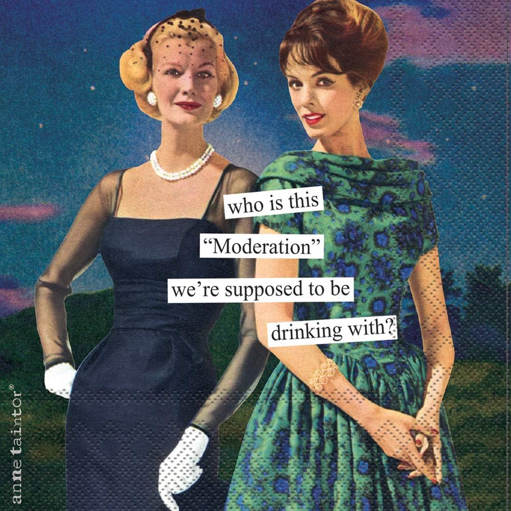 Anne Taintor Napkin - Funny Cocktail Napkin Assorted Box - Funny Napkin Variety Pack 40 Total Napkin