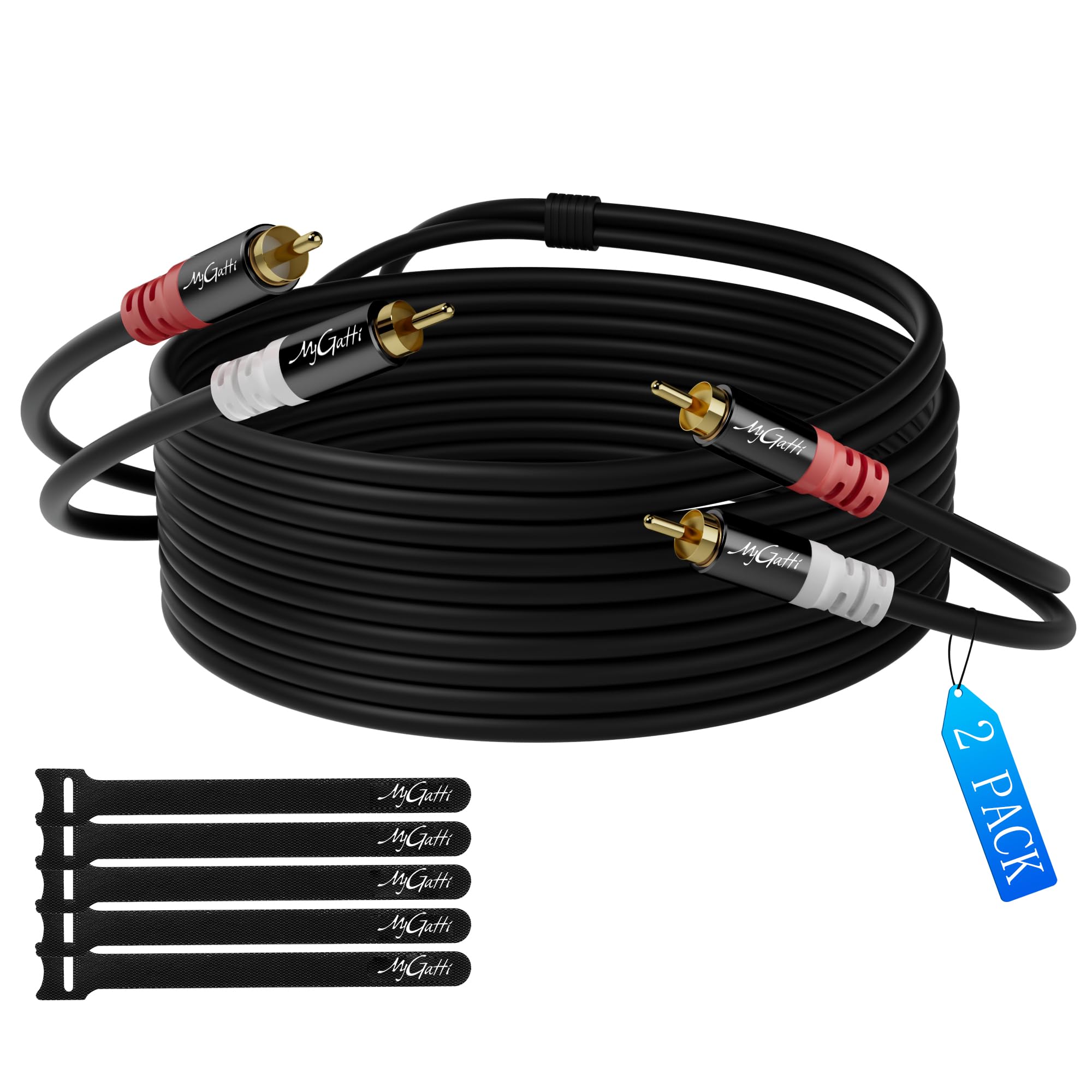 Cavo RCA 2m Audio Stereo Hi-Fi: Da 2 Maschio A 2 Maschio, Intrecciato In Nylon Per Amplificatore E Home Theater