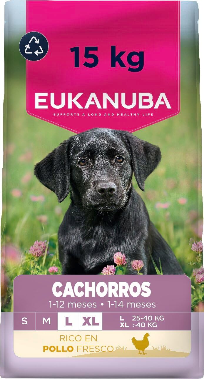 Eukanuba – Pienso para perros cachorros grandes Eukanuba pollo fresco 15 kg.