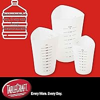 Vista 2 de Tablecraft Vasos medidores flexibles, silicona, juego de 3, incluye: 1, 2 y 4 tazas, color blanco