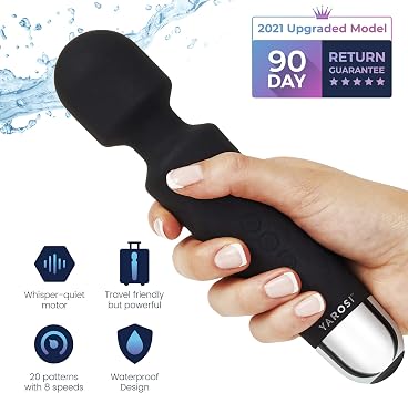Yarosi Massage Device Strongest Cordless Handheld Massager - Powerful - Best for Travel - Magic Stress Away - Perfect on Back Legs Hand Pains and Sports Recovery - Black