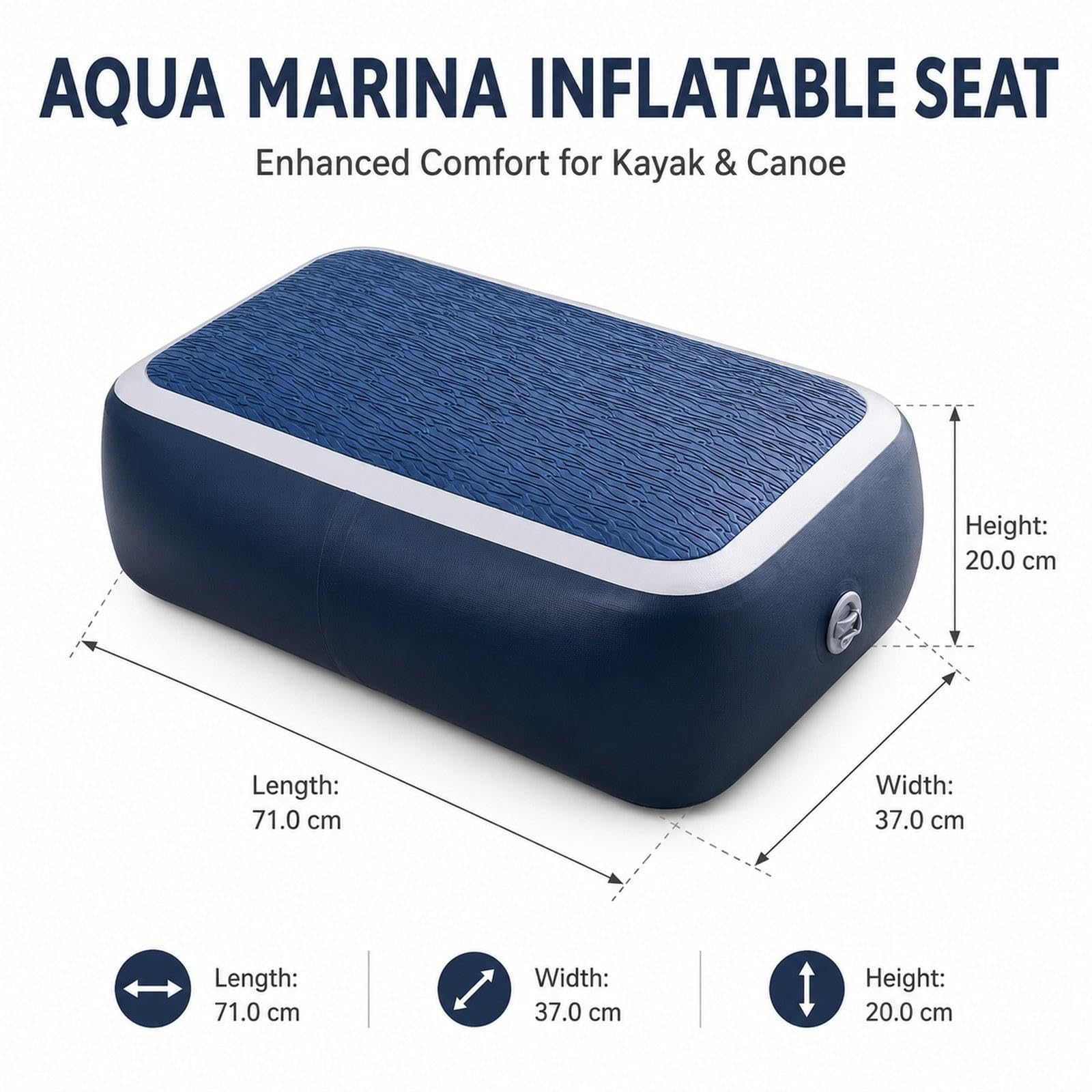 Siège de Canoë Gonflable, Coussin de Siège de Planche de Surf, Siège Rembourré, Chaise en PVC EVA Imperméable, Support Ergonomique Adapté Au Camping E