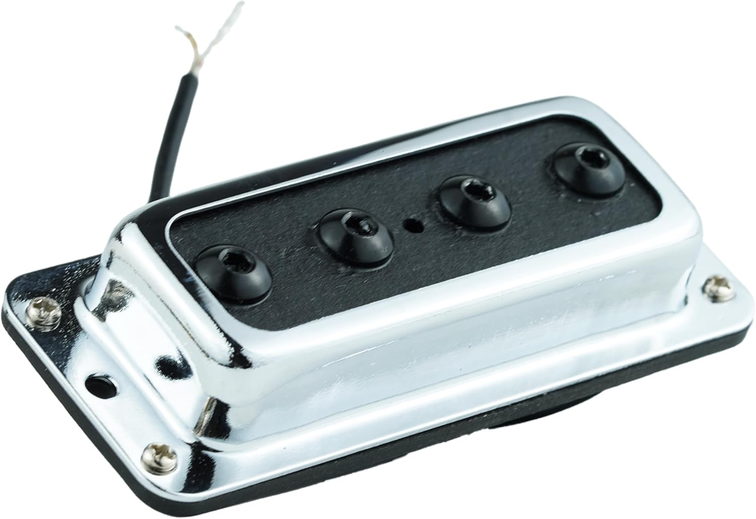 Guyker Ceramic Magnet Single Coil Pickup 8.7K Resistance 4 String Electric Bass Guitar Replacements Parts, Chrome RK04