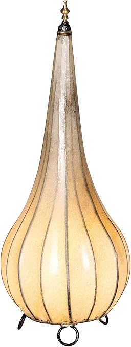 Marrakesch Oosterse vloerlamp Roana natuur 50 cm leren lamp hanglamp lamp | Marokkaanse grote staande lampen van metaal, lampenkap van leer | Oosterse decoratie uit Marokko, kleur natuur photo 2
