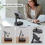 ZEALOT Support de téléphone avec haut-parleur Bluetooth sans fil, compatible avec les téléphones et tablettes,HD Surround Sound, Cadeaux pour femmes ou hommes, Cadeau de jour pour femmes-noir