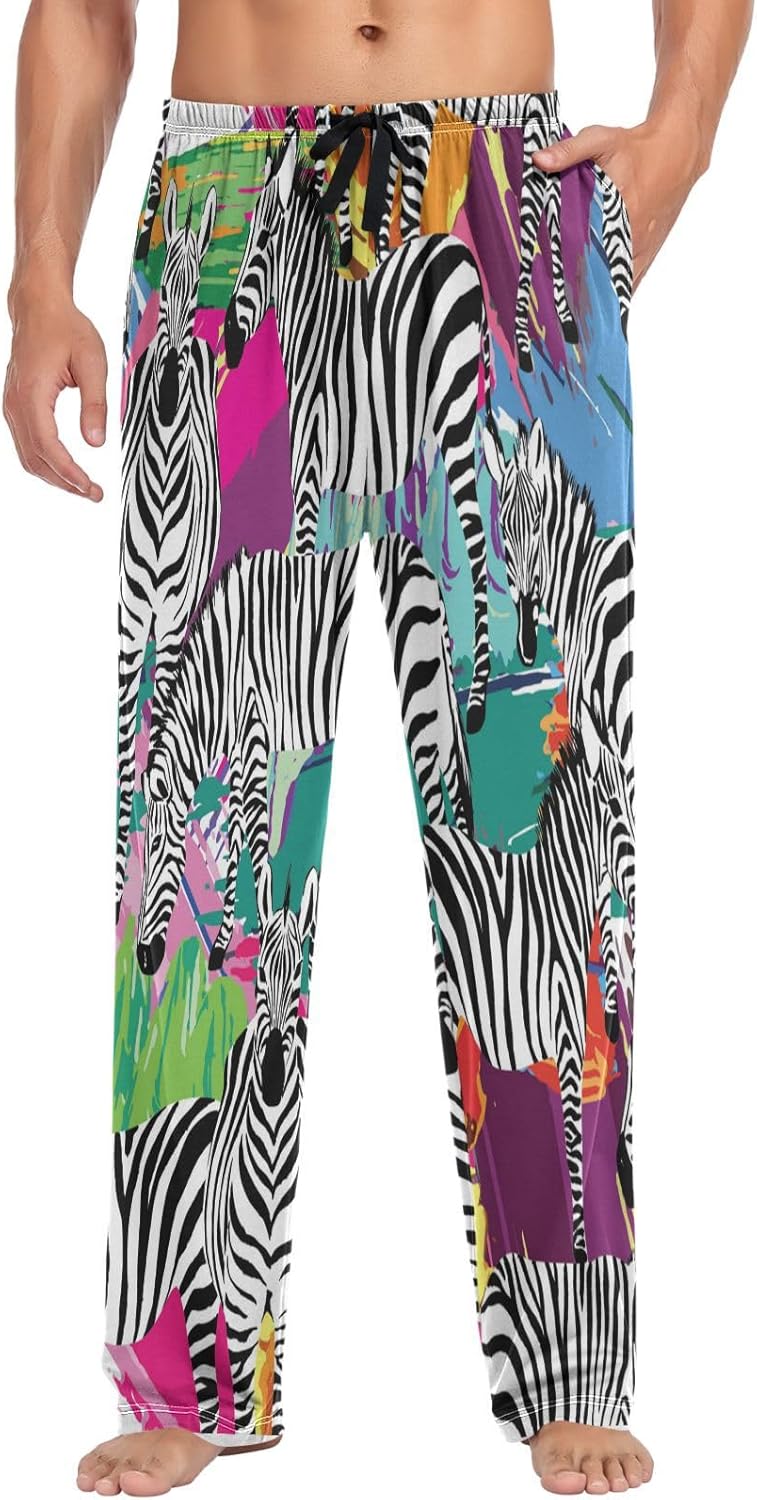 visesunny Stylish Men's Pajama Pants 100% Cotton Lounge Soft Warm Sleepwear Pants PJ Bottoms Drawstring and Pockets