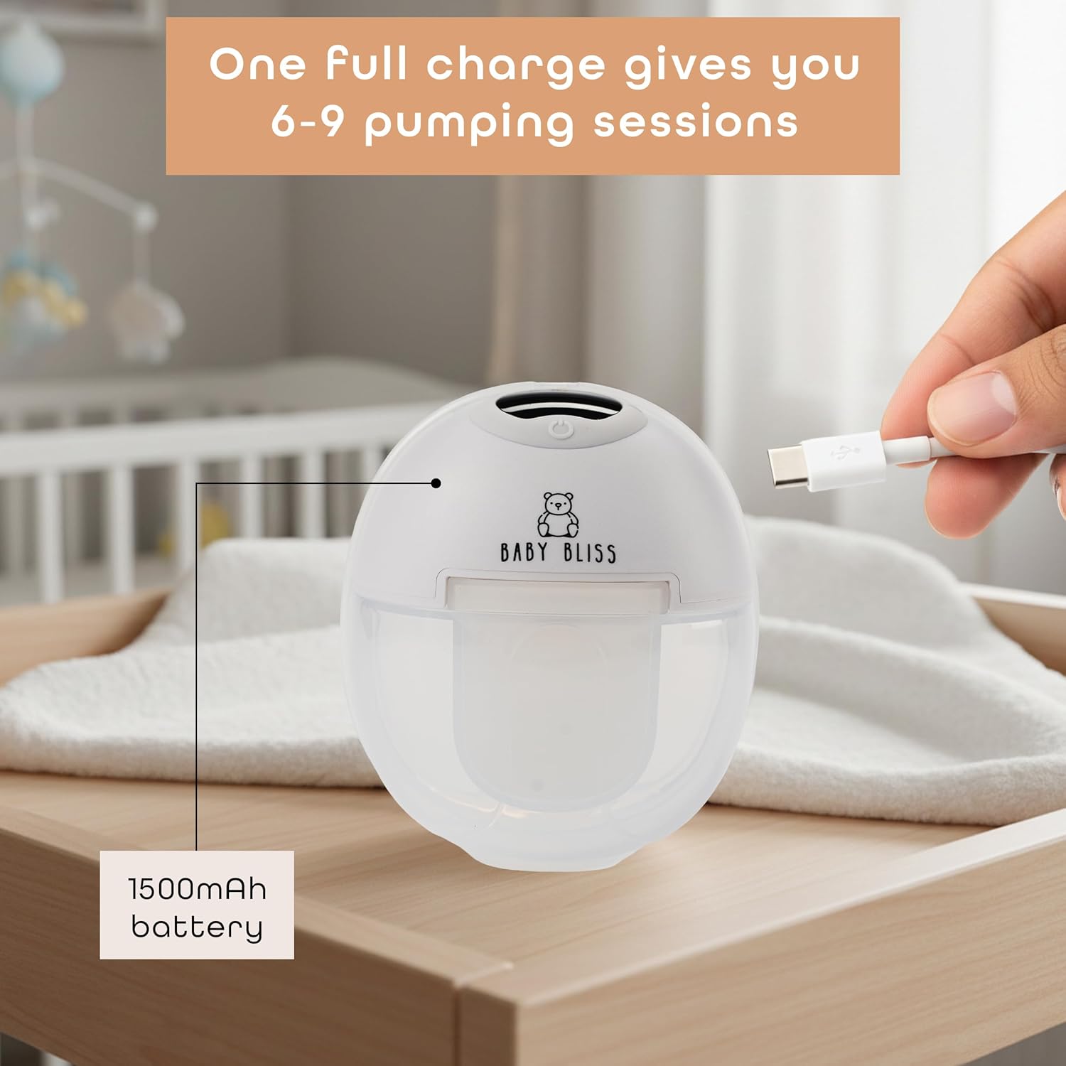 Baby Bliss S39 Pro Wearable Breast Pump - Hands Free Automatic Breast Milk Collector - 4 Modes & 12 Levels - Low Noise, Portable & Lightweight with Digital Display