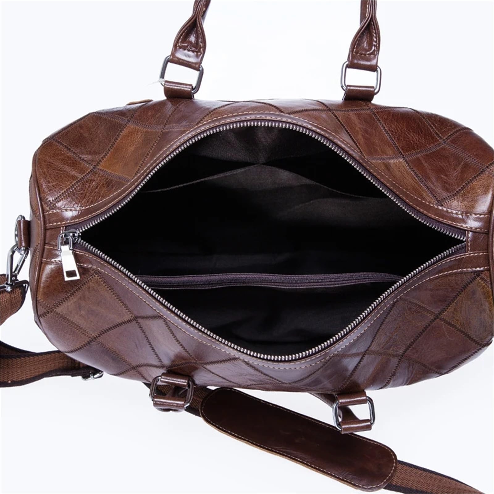 Bolsa De Viaje De Cuero Bolsos de mano Bolsos de viaje Equipaje Bolso de viaje for hombre Bolsos de lona de cuero genuino Bolsos grandes de fin de semana Bolsos de mano Bolsos de fin de semana(Coffee)