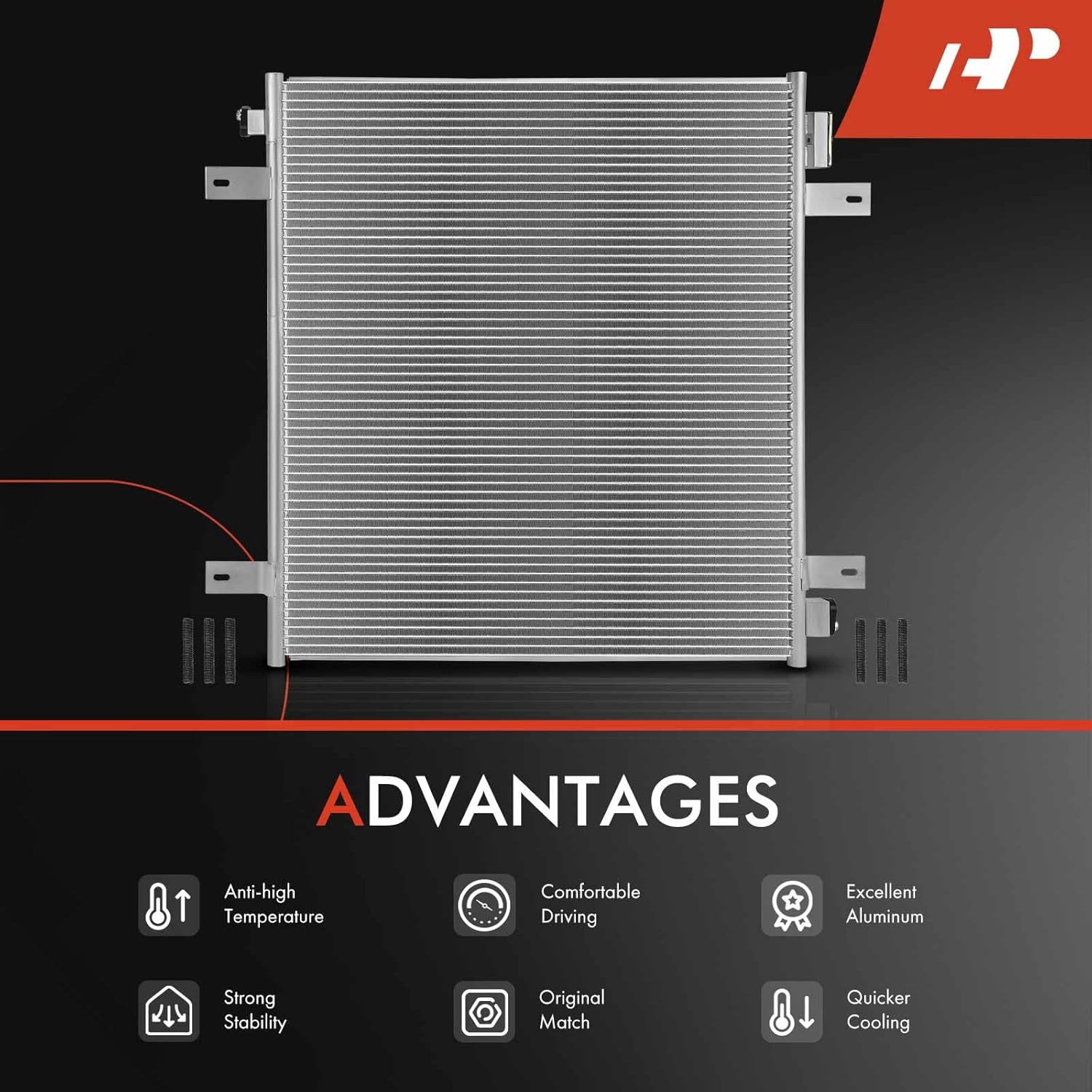 A-Premium Air Conditioning A/C Condenser Compatible with Nissan Armada 2021-2022 5.6L & Infiniti QX80 2020-2022 5.6L, Replace# 921106JR0A