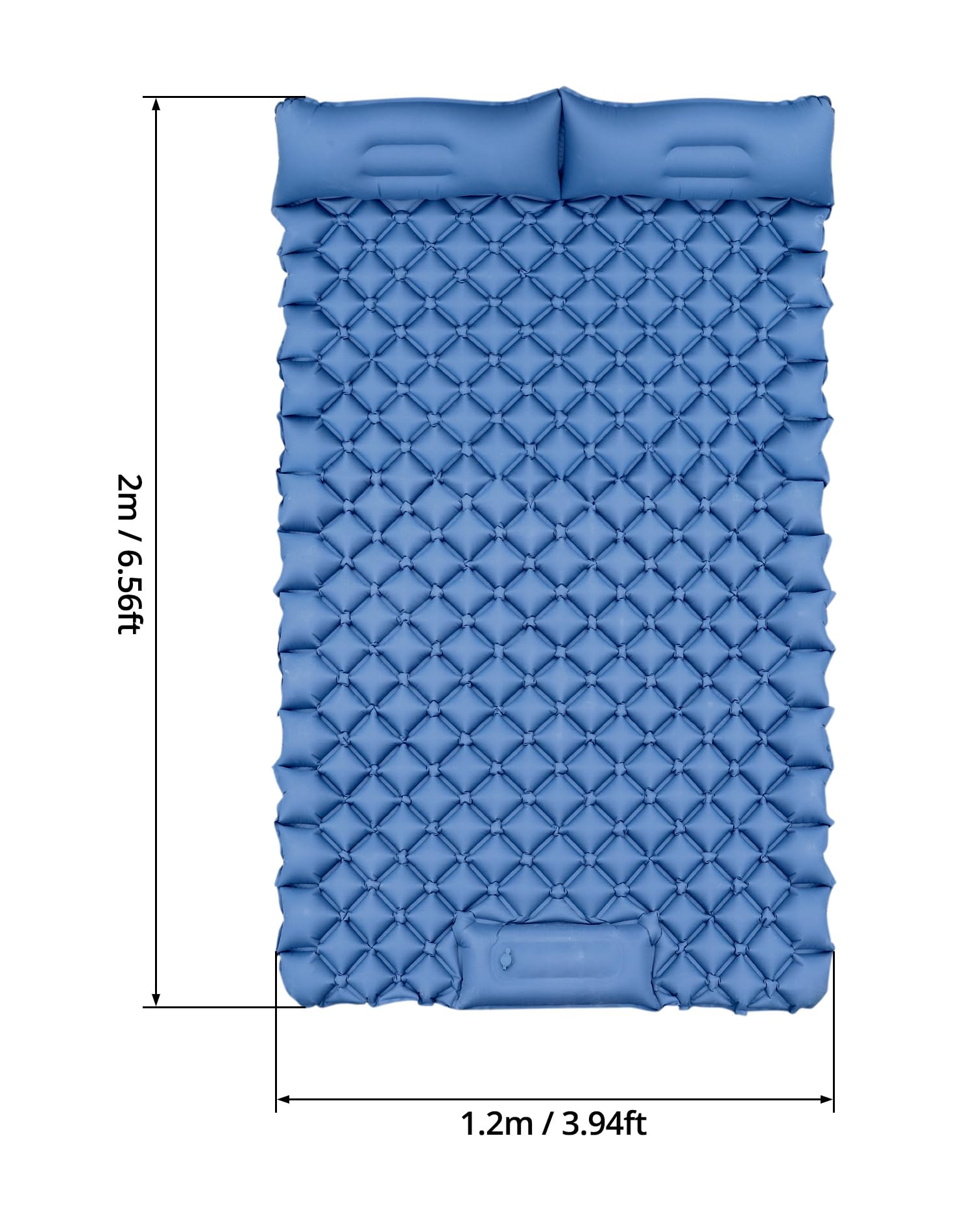 QWORK® Cojín de Dormir Doble para Acampar, colchoneta Camping, Esterilla Camping, para mochileros, Senderismo, Campamento para automóviles, 200 * 120 * 9cm