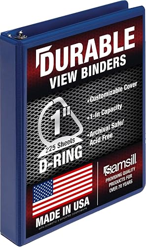 Samsill Durable D-Ring-Ordner (2,5 cm), personalisierbarer Klarsichtdeckel, Mitt