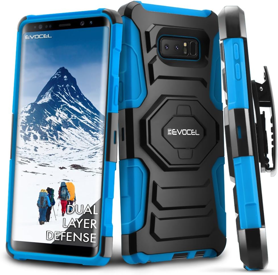 Galaxy Note 8 Case, Evocel [New Generation Series] Belt Clip Holster, Kickstand, & Dual Layer for Samsung Galaxy Note 8 (SM-N950), Blue (EVO-SAMNOTE8-XX02)