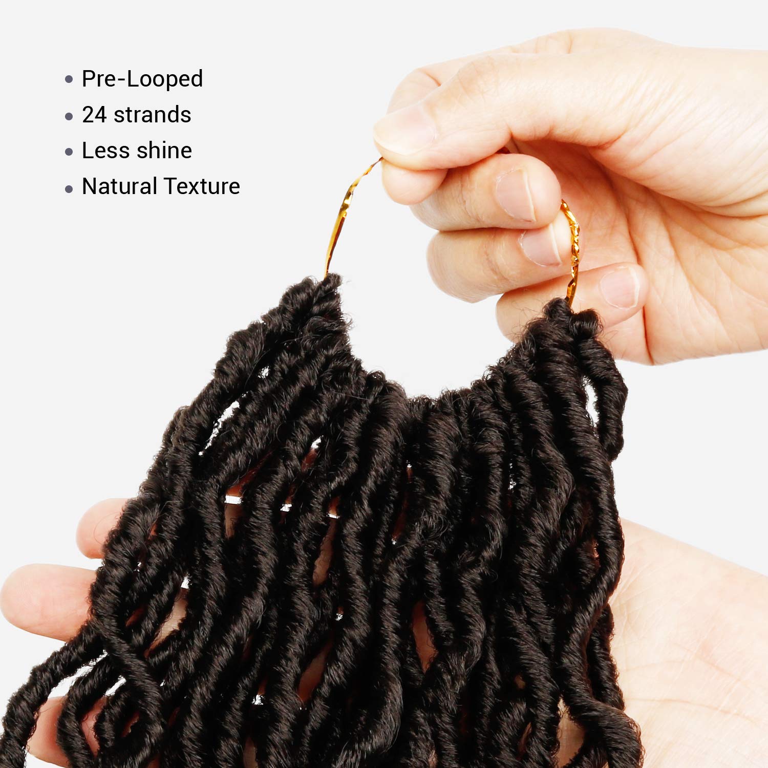 6 Packs 22 Inch AU-THEN-TIC Nu Faux Locs Soft Locs Crochet Hair for Butterfly locs crochet Distressed Locs Goddess Faux Locs Hair Extensions (Curly Tips (6 Pack), 4-Medium Dark Brown)