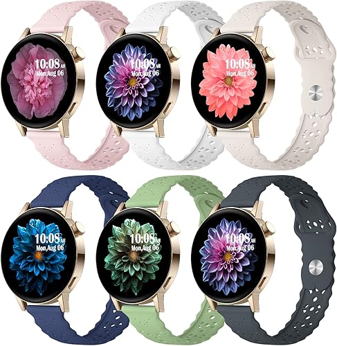 Paquete de 6 correas compatibles con Samsung Galaxy Watch 654 1.575 in 1.732 in, Watch 6 Classic 1.693 in 1.850 in5 Pro 1.772 inWatch 4 3 Classic