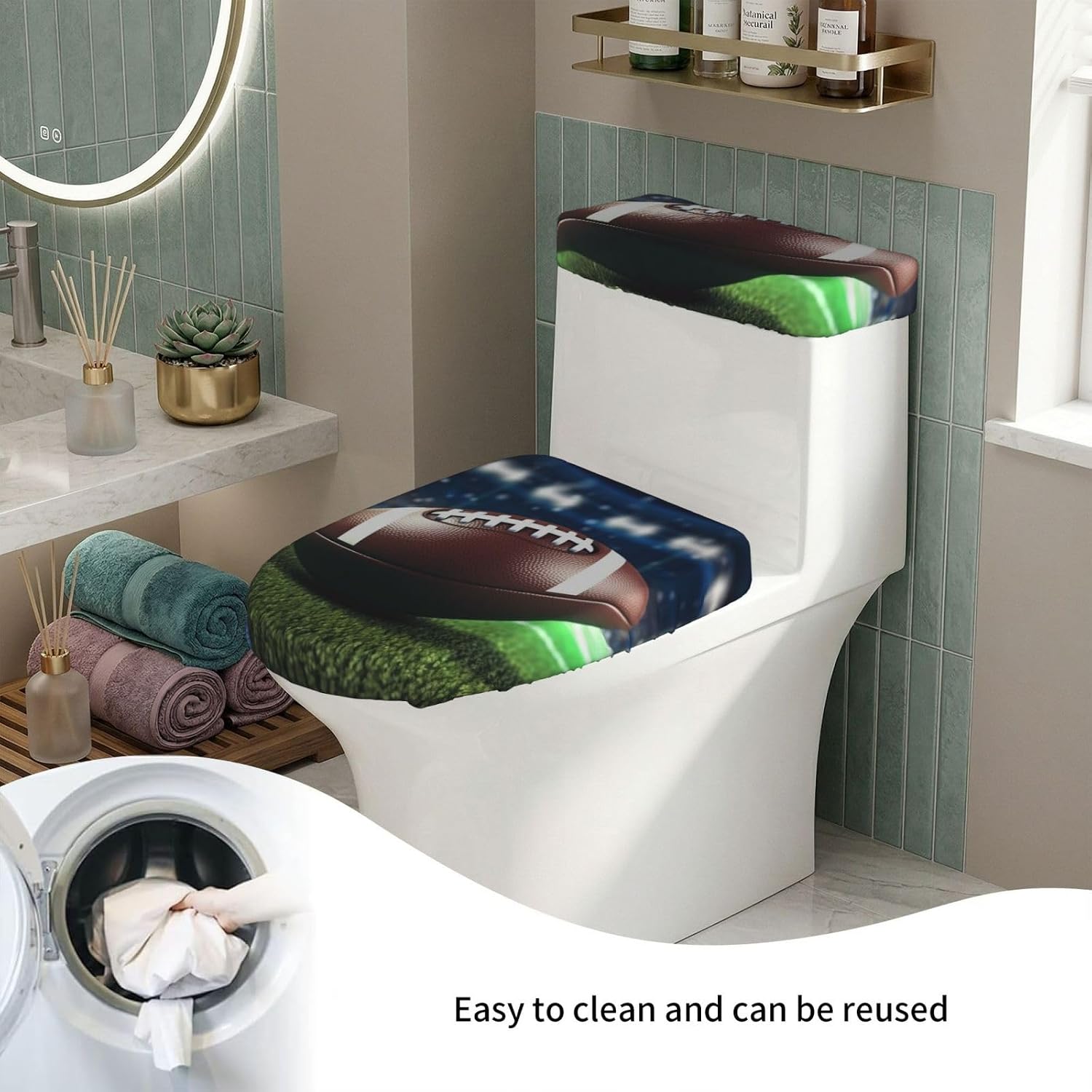 2 Pcs Toilet Lid Cover and Toilet Tank Lid Cover Set for Bathroom Decor image 5