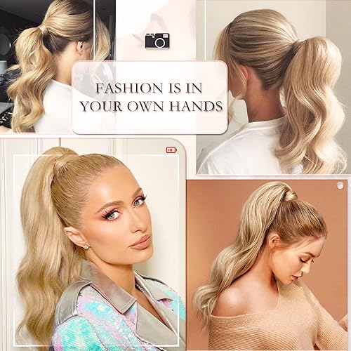Miniatura 7 de Extensiones de cabello sintético de 26 pulgadas, resistentes al calor, extensiones de cabello ondulado con cordón envolvente para mujer, extensiones