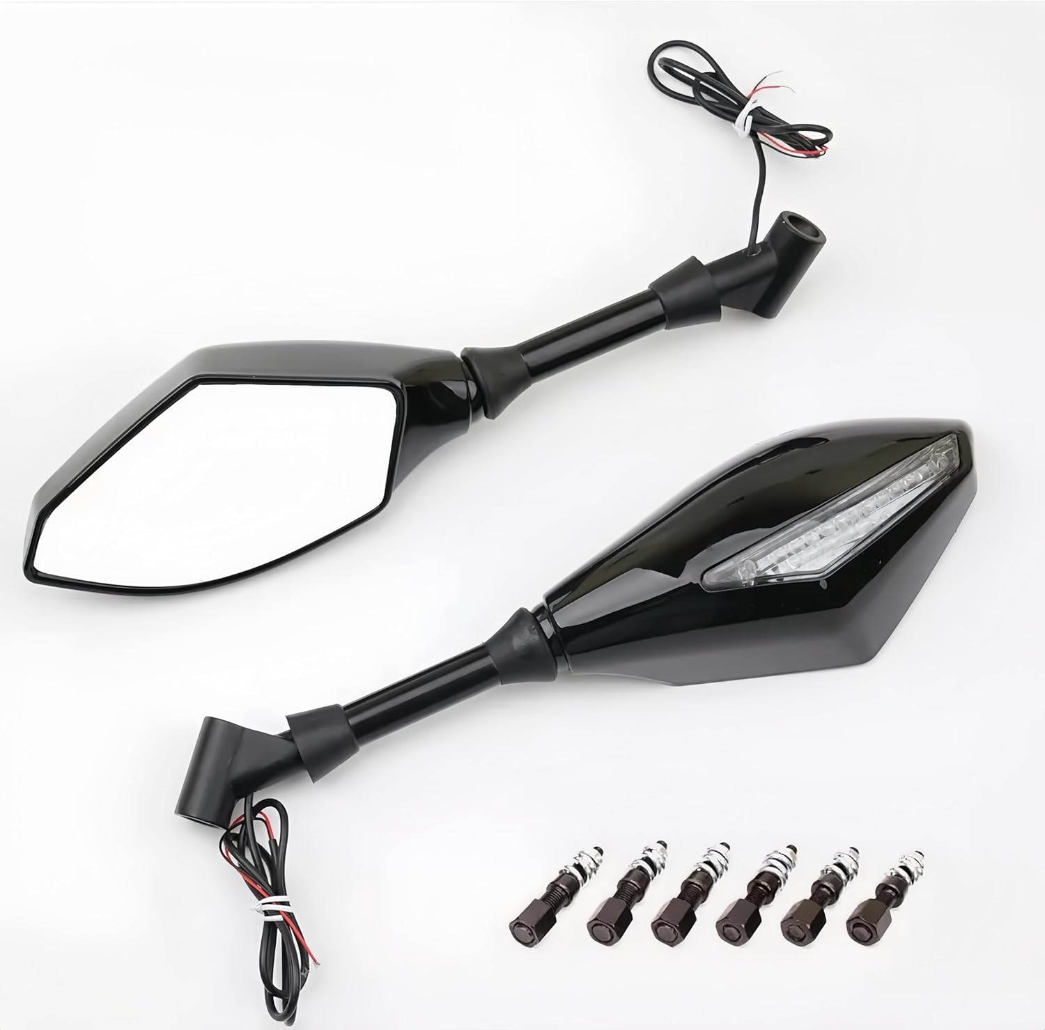Motorcycle Mirrors Rear View Side 8MM 10MM Black Universal Compatible with Street Dirt Bike Quad Adventure Scooter Coolster Moped GY6 Cruiser ATV