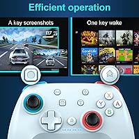 Vista 7 de FLIEEP Controlador de interruptor inalámbrico para Nintendo SwitchSwitch OLEDSwitch Lite con botón macro, función turbo de 3 niveles, vibración